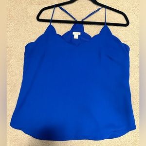 J. Crew Royal Blue Scalloped Top